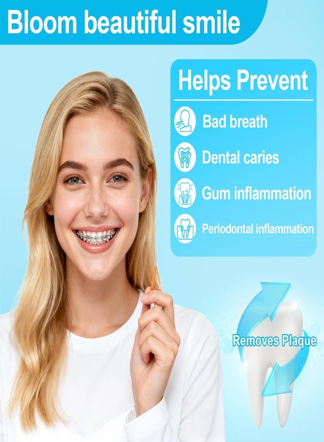 RAINFLOW 100 Pcs Interdental Brushes Between-Teeth Disposable Braces Brush for Teeth,Interproximal Dental Brush Picks,Toothpick Dental Flossing Oral Hygiene Cleaning for Home,Travel,Work,School - Image 3
